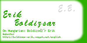 erik boldizsar business card